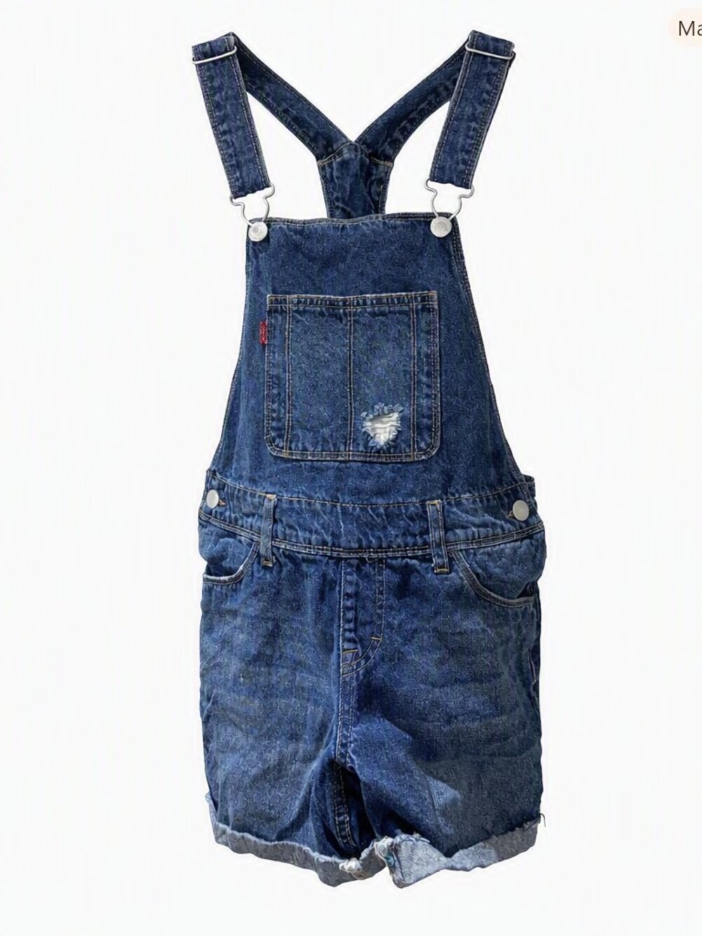 Levi's Distressed Shortalls Size 12 Rolled Hem